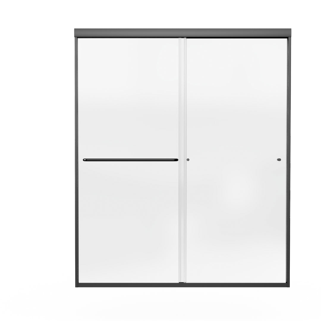 60 in. W x 70 in. H Sliding Framed Shower Door Finish with Clear Glass