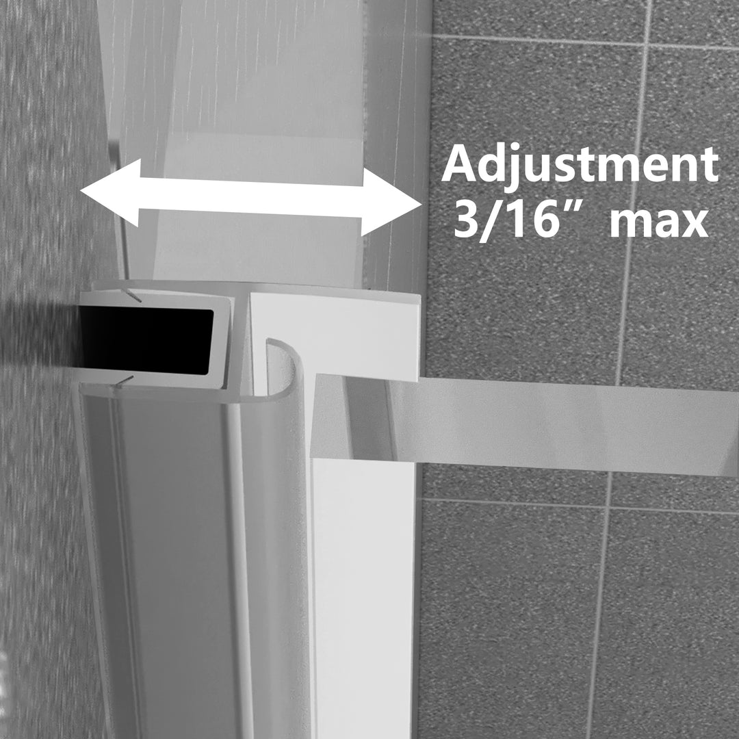 30'' W x 72'' H Frameless Shower Door in Chrome with Clear Glass