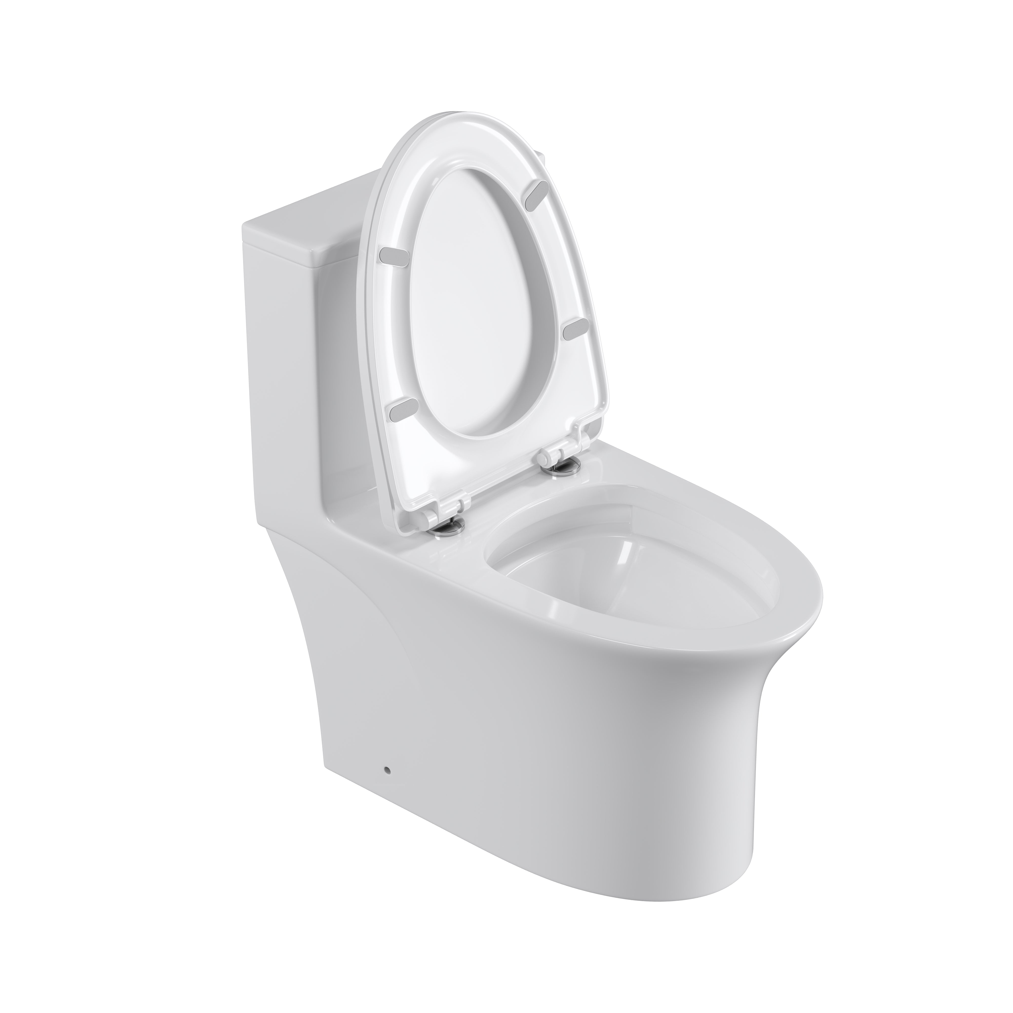 Dual Flush Elongated Standard One Piece Toilet in White