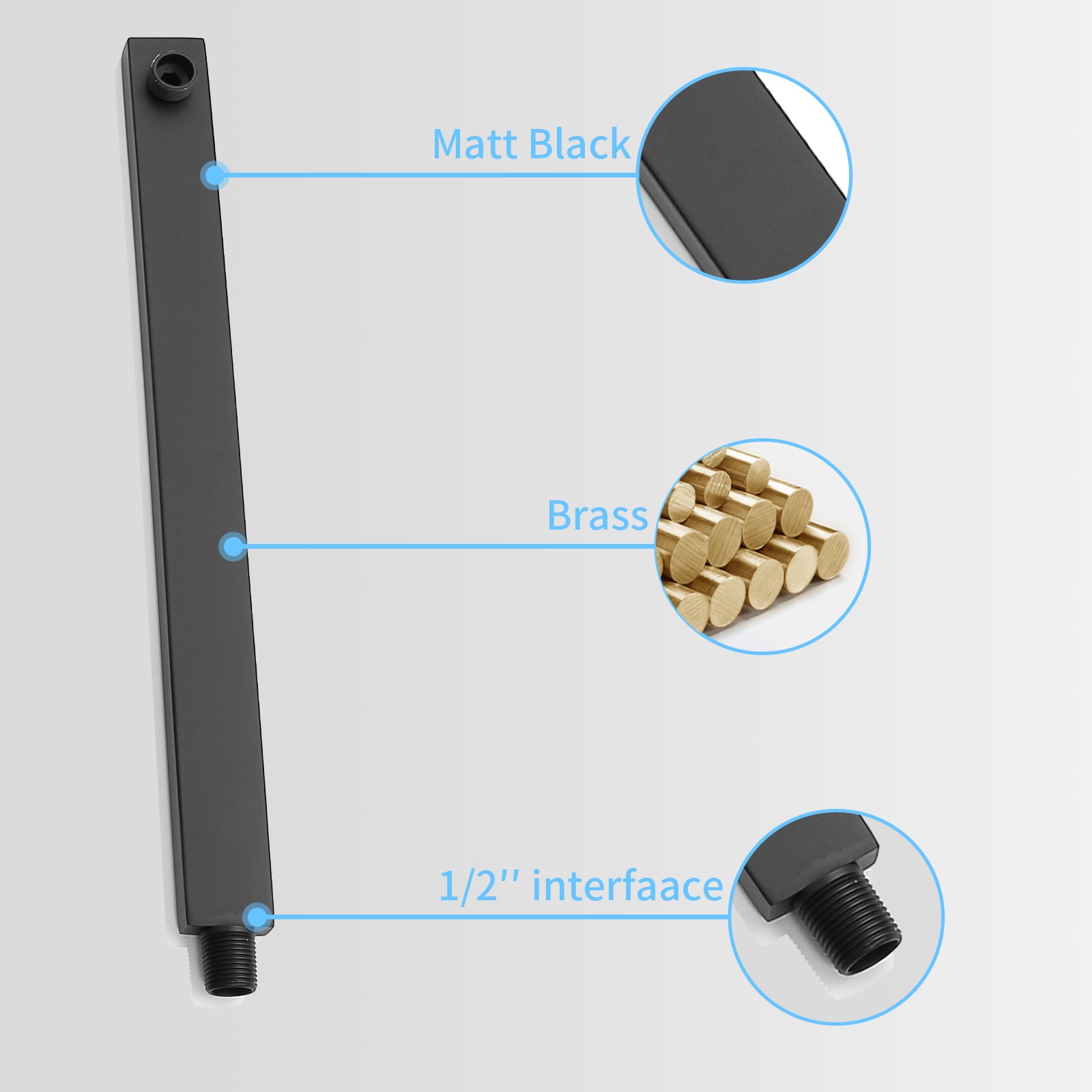 12-In Wall-Mounted Shower System with Valve