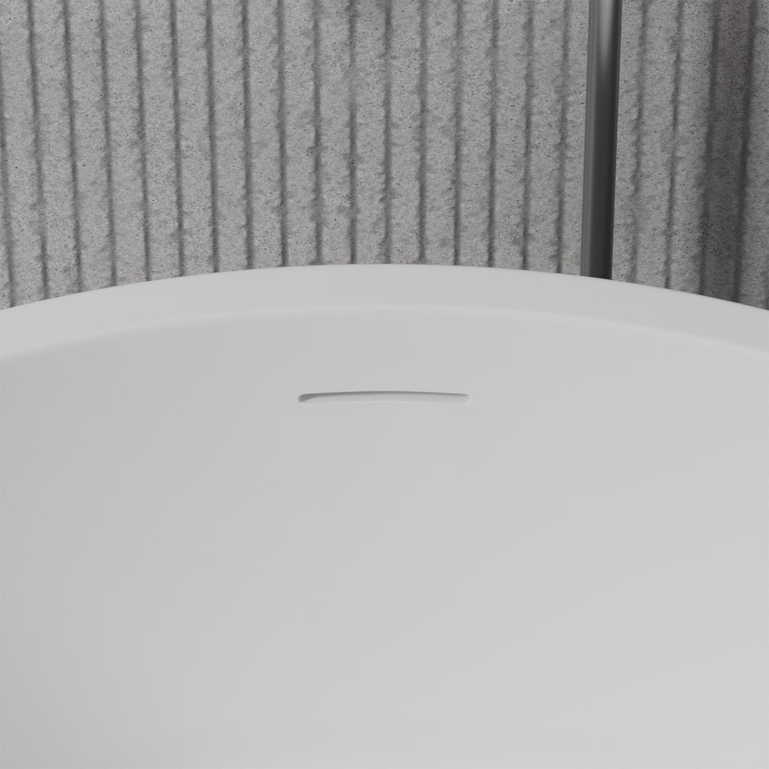 49" Solid Surface Resin Stone Freestanding Soaking Bathtub