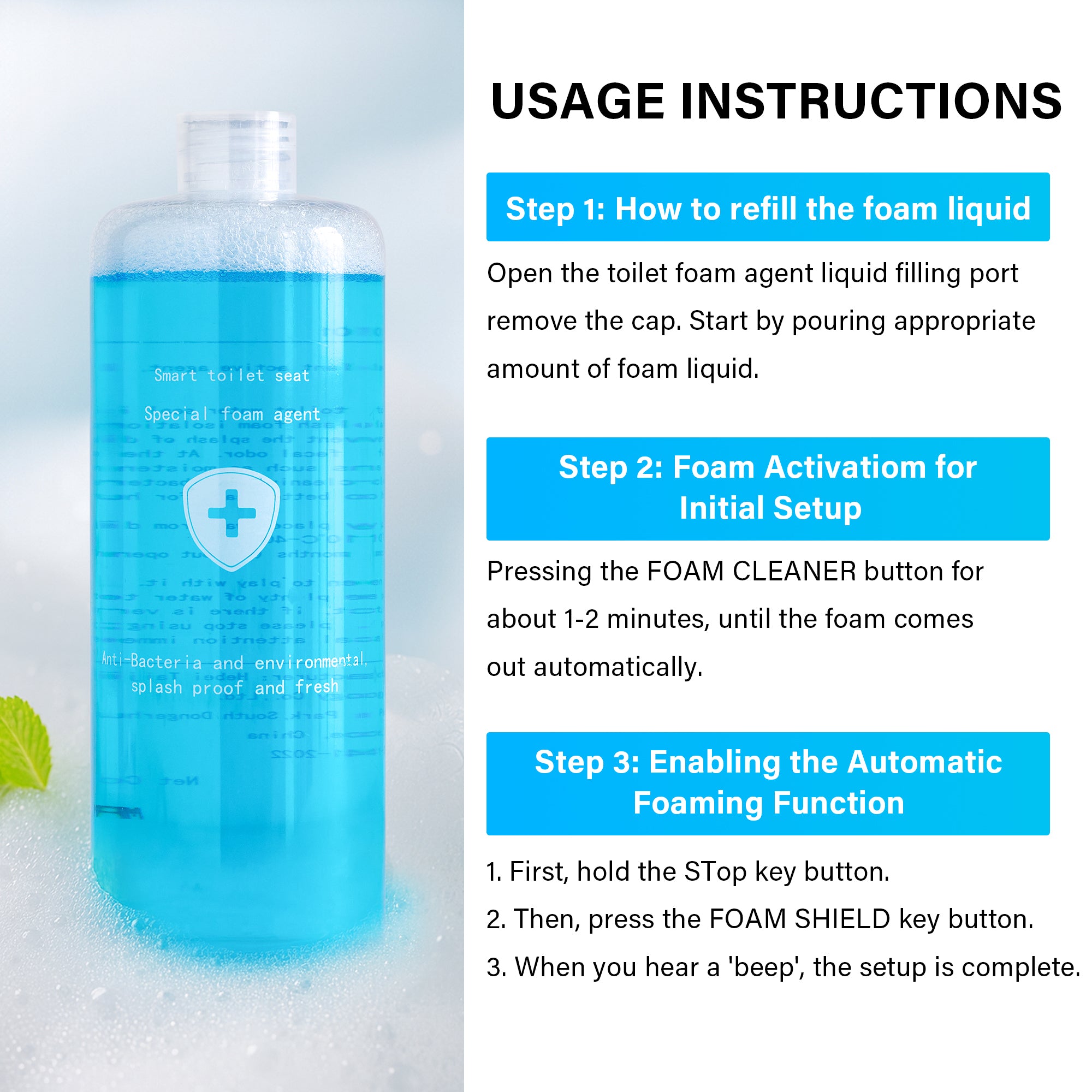 Toilet Cleaner Shield for Wellfor Smart Toilets, 15.9 oz