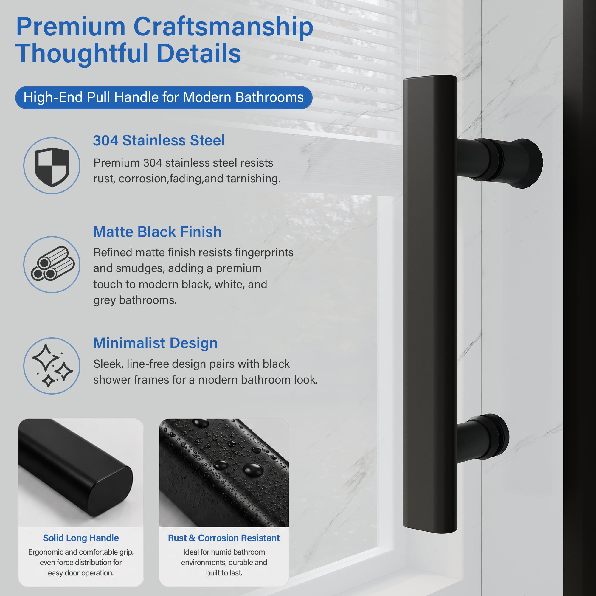 24-7/16”-26” x 68” Semi-Frameless Pivot Shower Door with 1/4 inch Tempered Glass