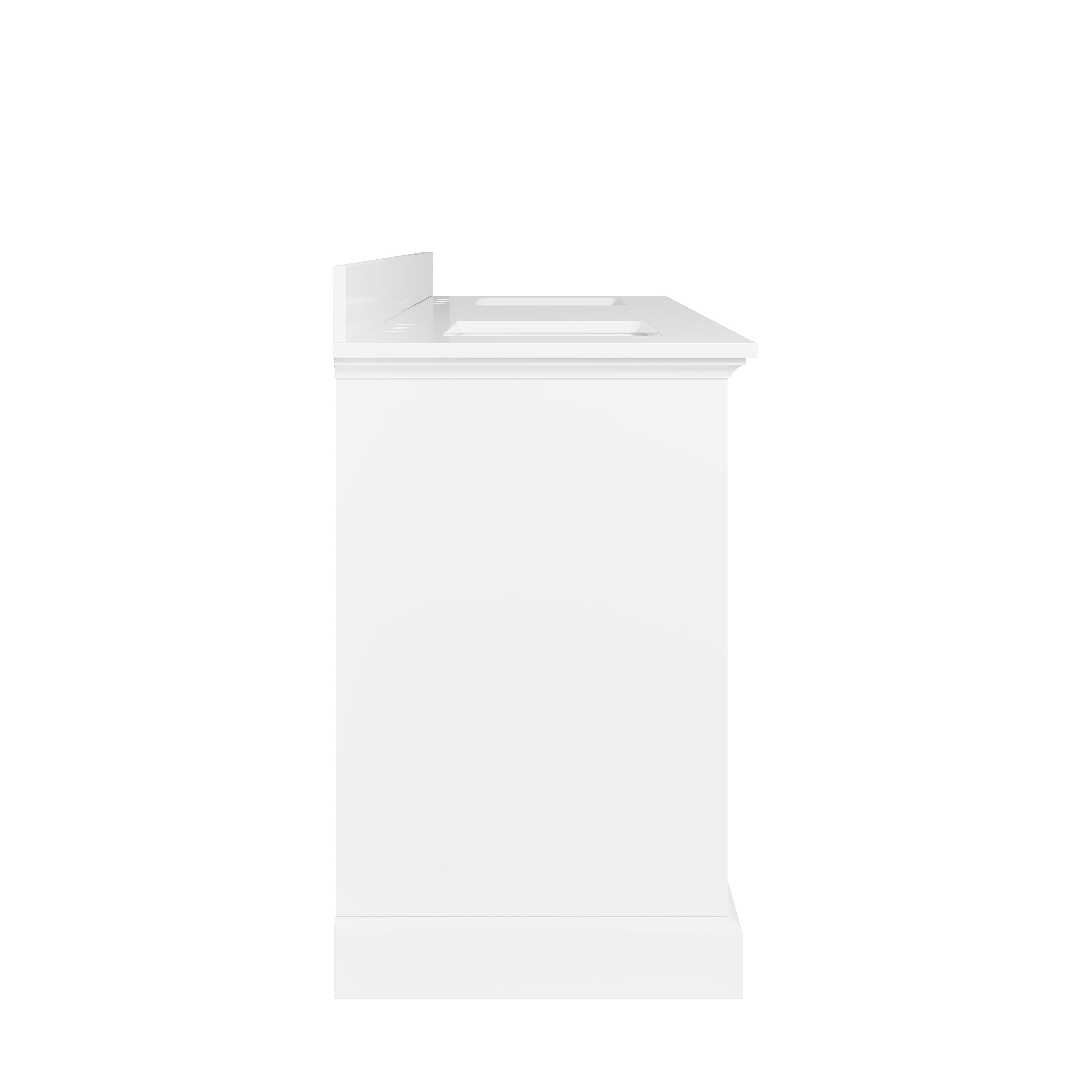 72" Double Sinks White Bathroom Vanity with Solid Wood Frame, Soft Close 6 Drawers, Pure White Cultured Marble Countertop