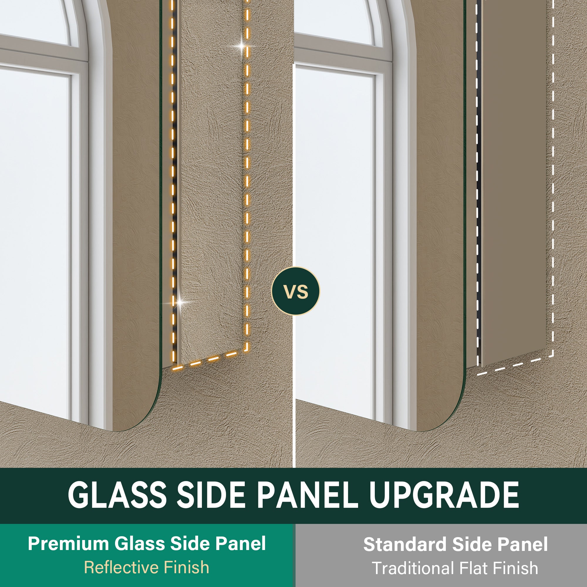 16 in. × 32 in. Aluminum Mirror Medicine Cabinet with Reversible Door Swing, Recessed or Surface Mount, Adjustable Shelves