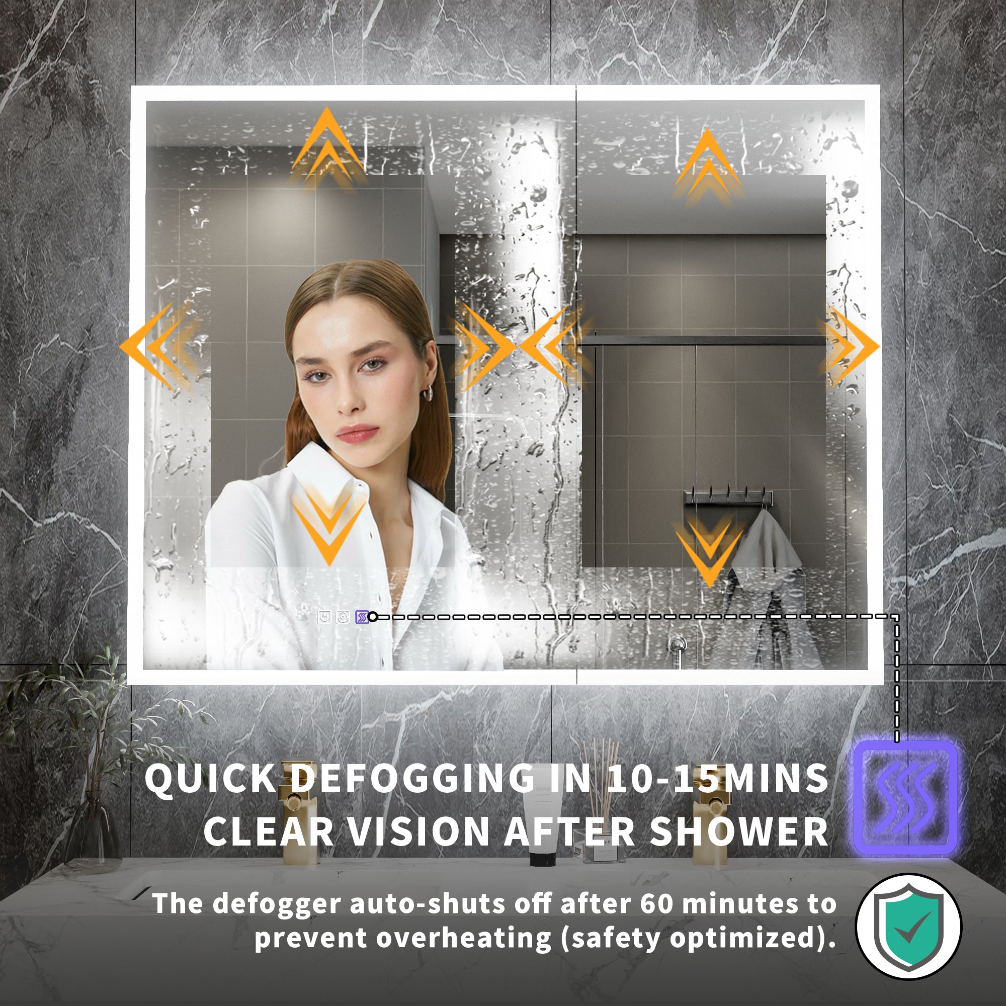 40 in. x 32 in. Recessed/Surface Mount LED Medicine Cabinet with 5X Magnifier Mirror, Aluminum Frame
