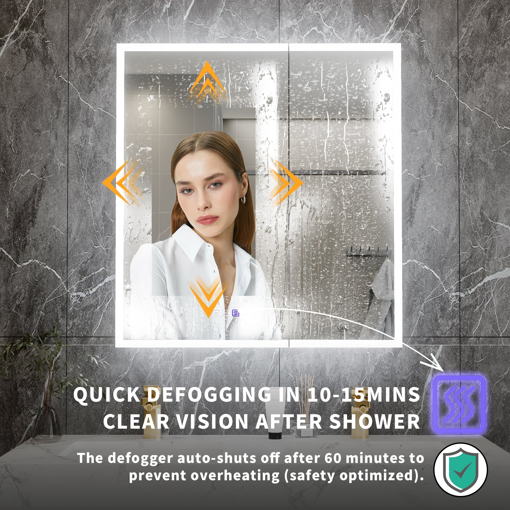 30 in. x 32 in. Recessed/Surface Mount LED Medicine Cabinet with 5X Magnifier Mirror, Aluminum Frame