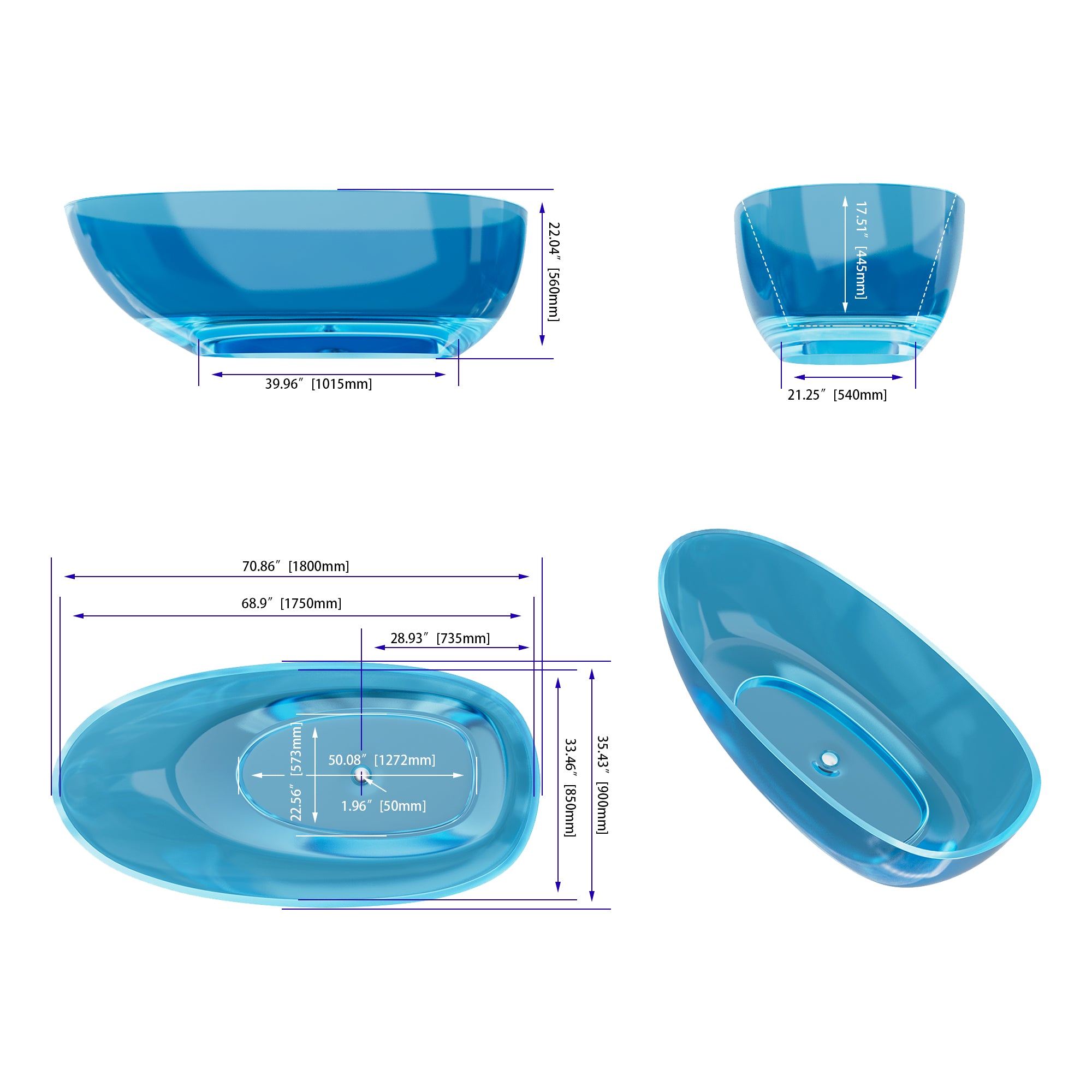 Freestanding Bathtubs Size
