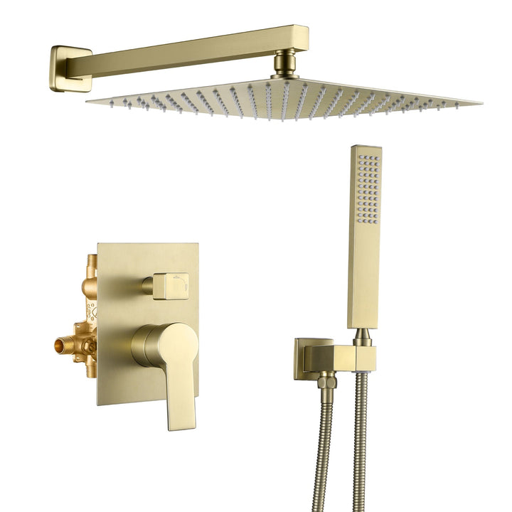10 inch/ 12 inch   2-Spray Patterns with 1.8 GPM Wall Mount Dual Shower Heads with 360-Degree Rotation