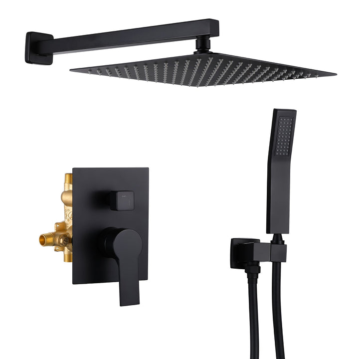 10 inch/ 12 inch   2-Spray Patterns with 1.8 GPM Wall Mount Dual Shower Heads with 360-Degree Rotation