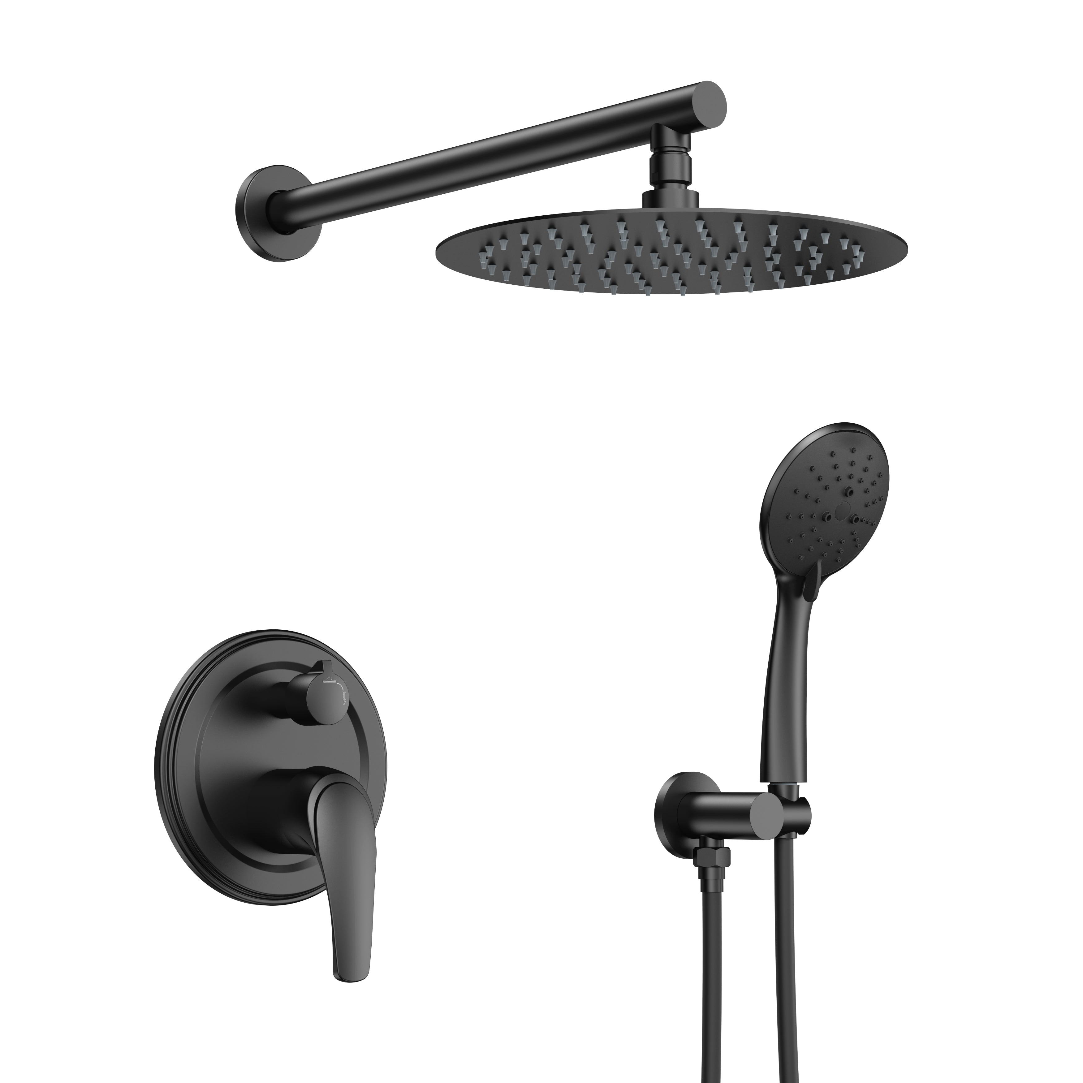 9inch/ 10inch/ 12inch 2-Spray Patterns with 1.8 GPM Wall Mount Dual Shower Heads with Hand Shower