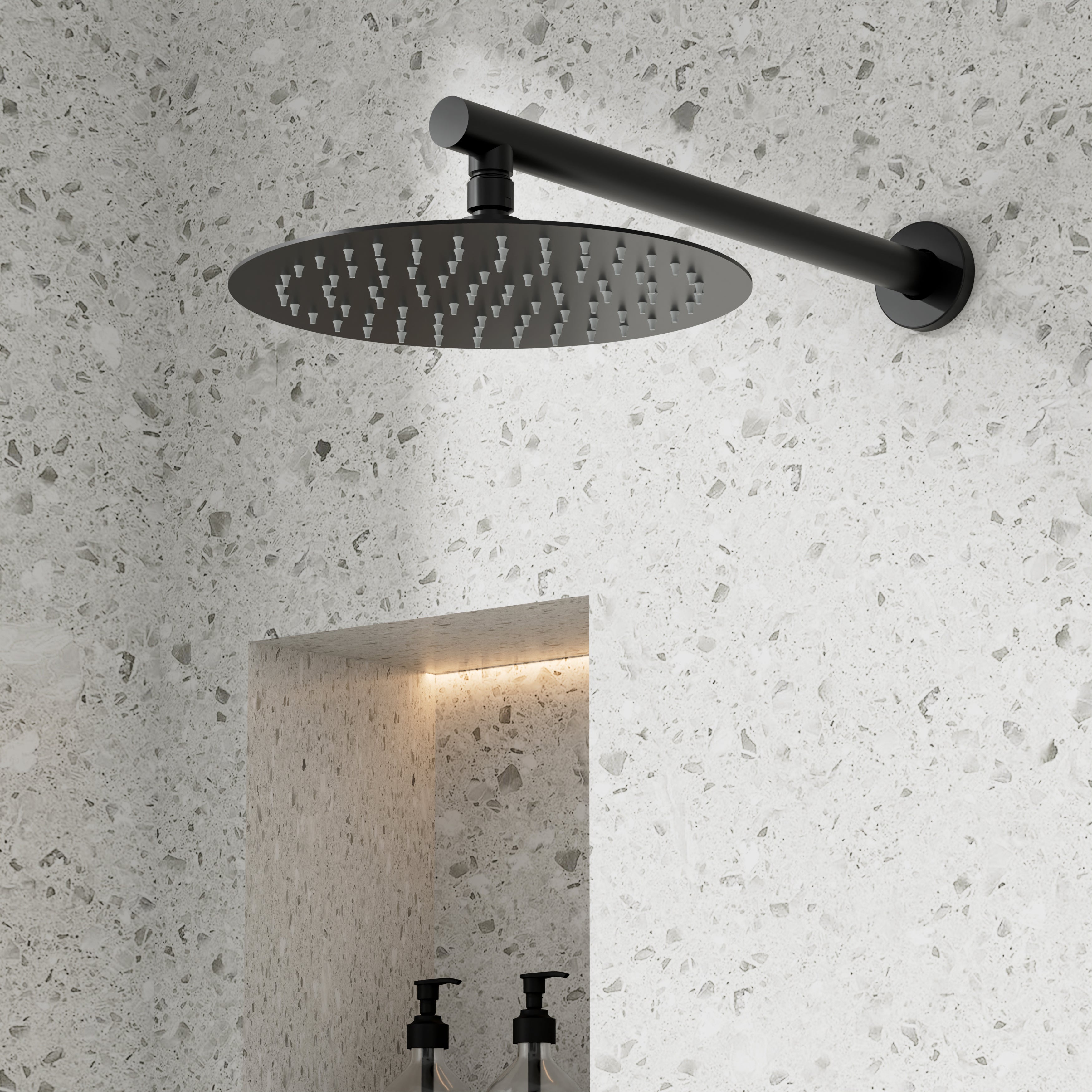 9inch/ 10inch/ 12inch 2-Spray Patterns with 1.8 GPM Wall Mount Dual Shower Heads with Hand Shower