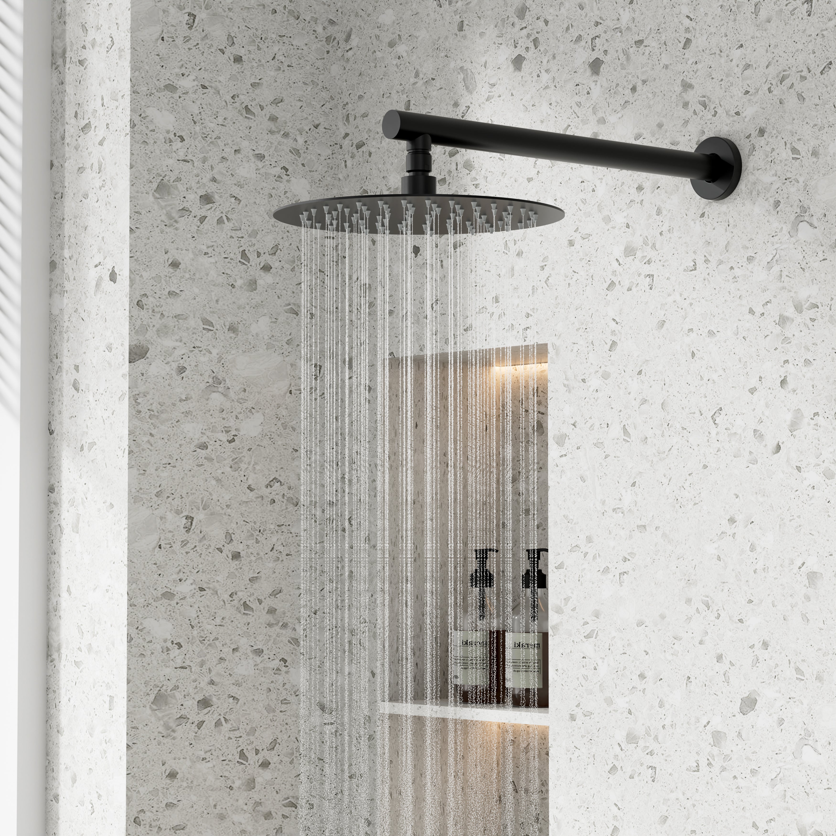 9inch/ 10inch/ 12inch 2-Spray Patterns with 1.8 GPM Wall Mount Dual Shower Heads with Hand Shower