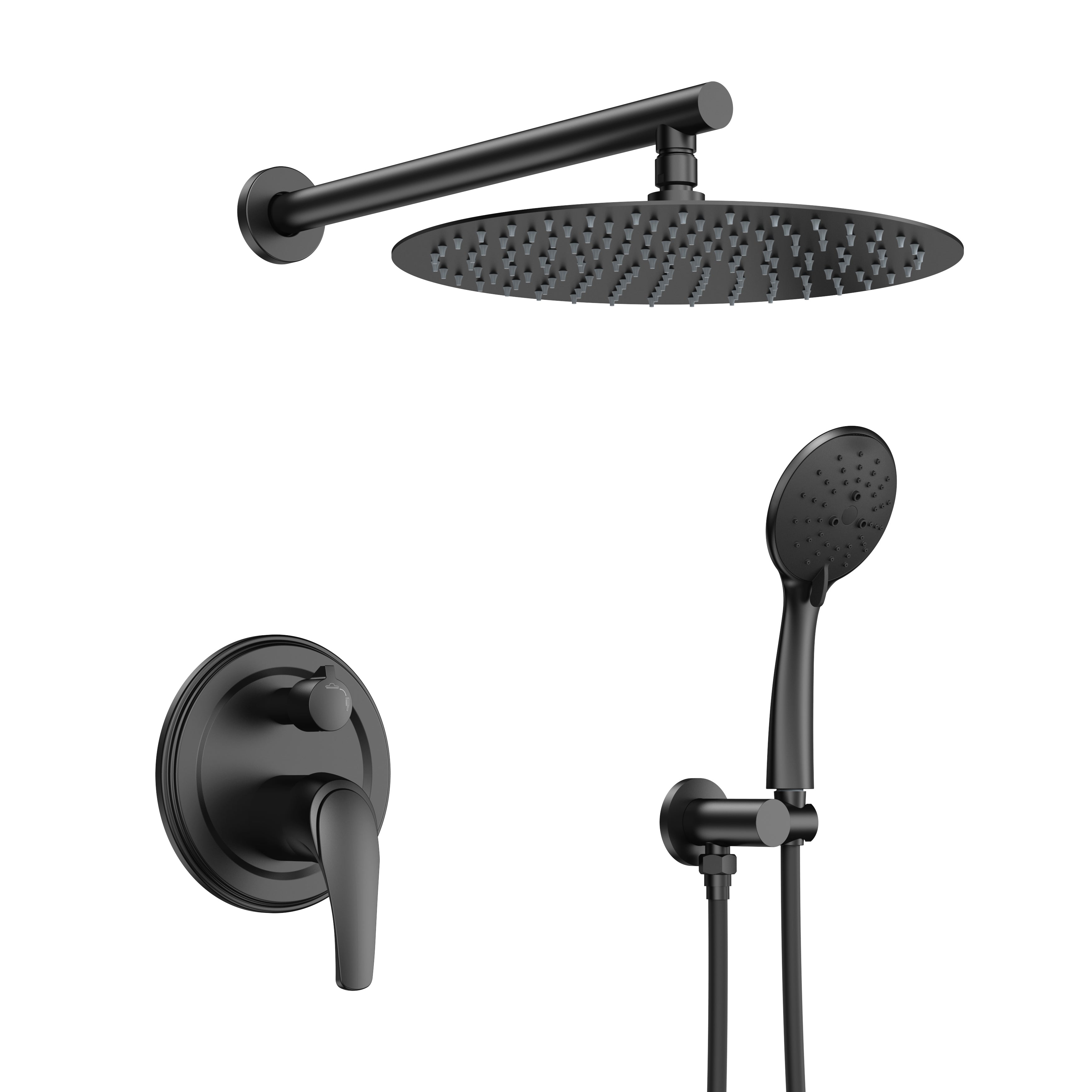 9inch/ 10inch/ 12inch 2-Spray Patterns with 1.8 GPM Wall Mount Dual Shower Heads with Hand Shower