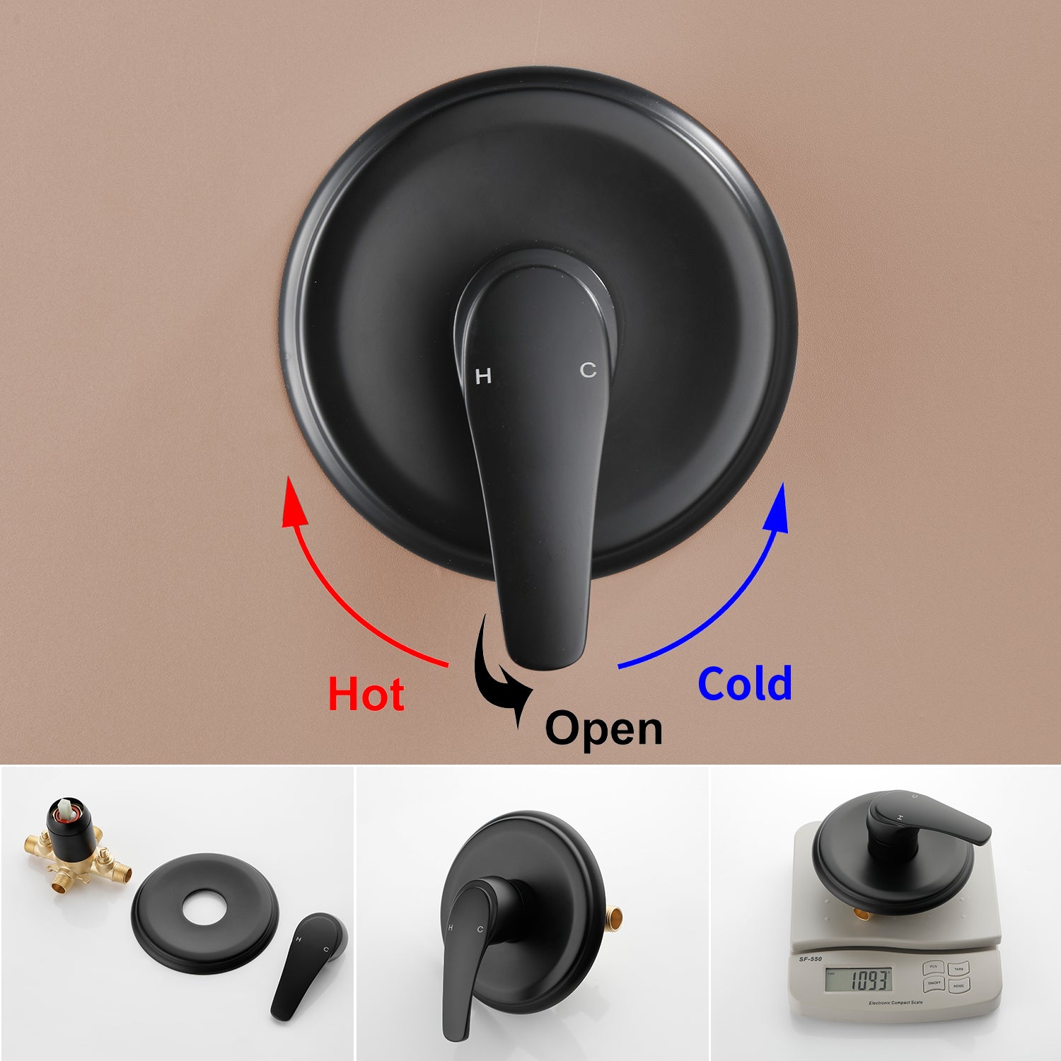 5 Spray Modes Rain Shower Head and Bathtub Faucet Set