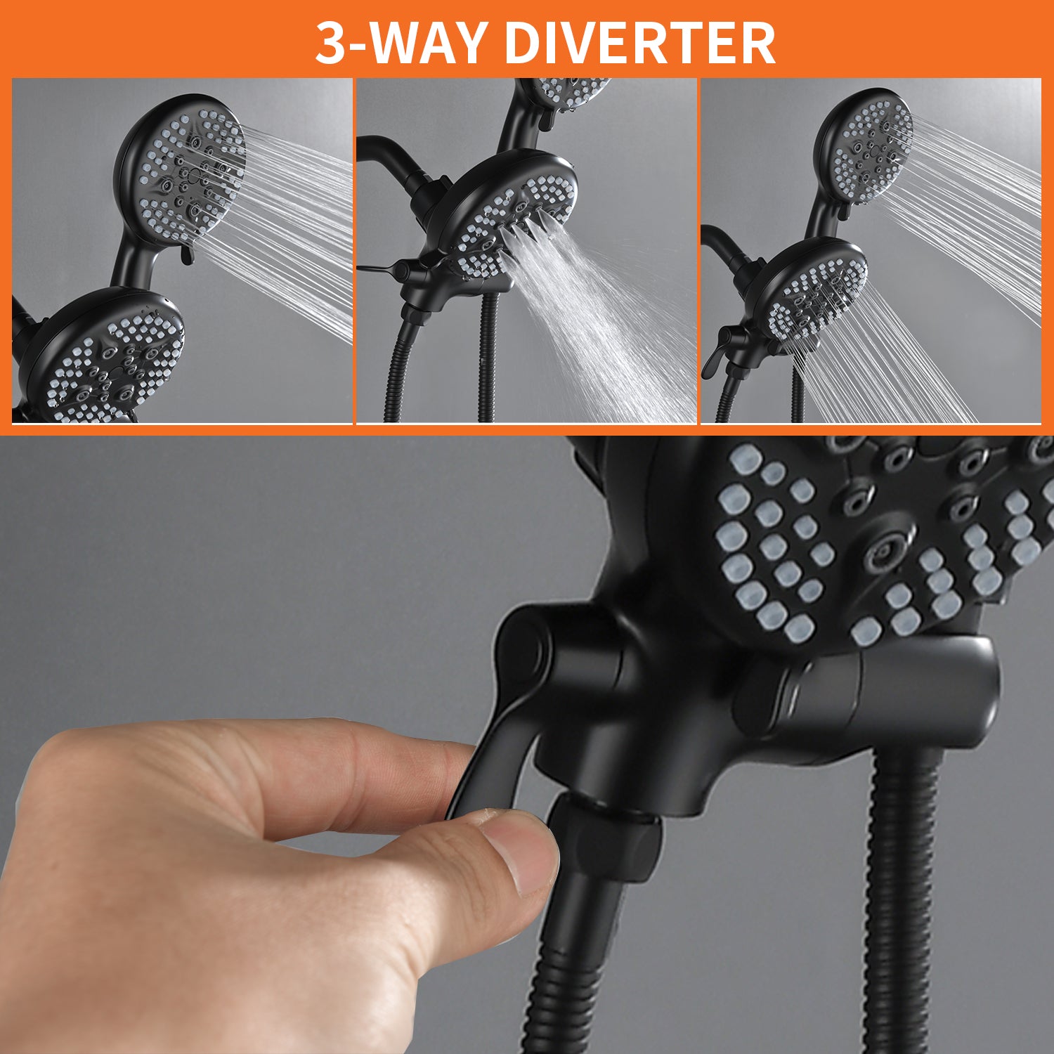 5 Spray Modes Rain Shower Head and Bathtub Faucet Set