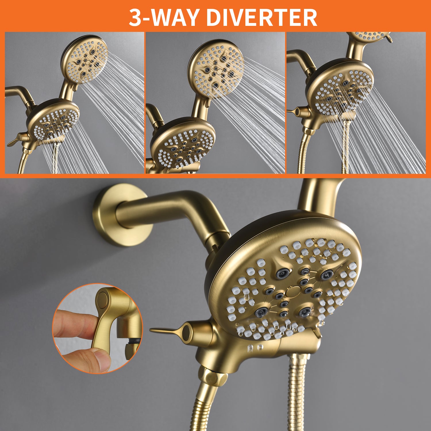 5 Spray Modes Rain Shower Head and Bathtub Faucet Set