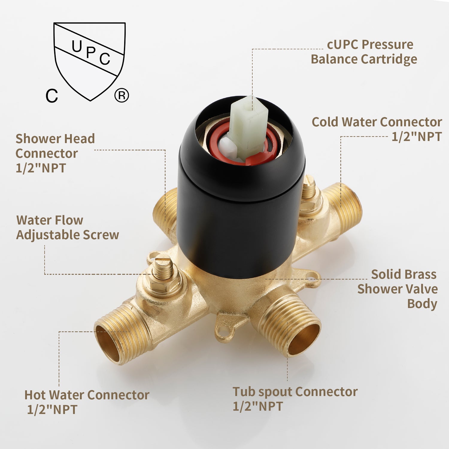 Pressure Balanced Tub and Shower Faucet with Rough-in Valve