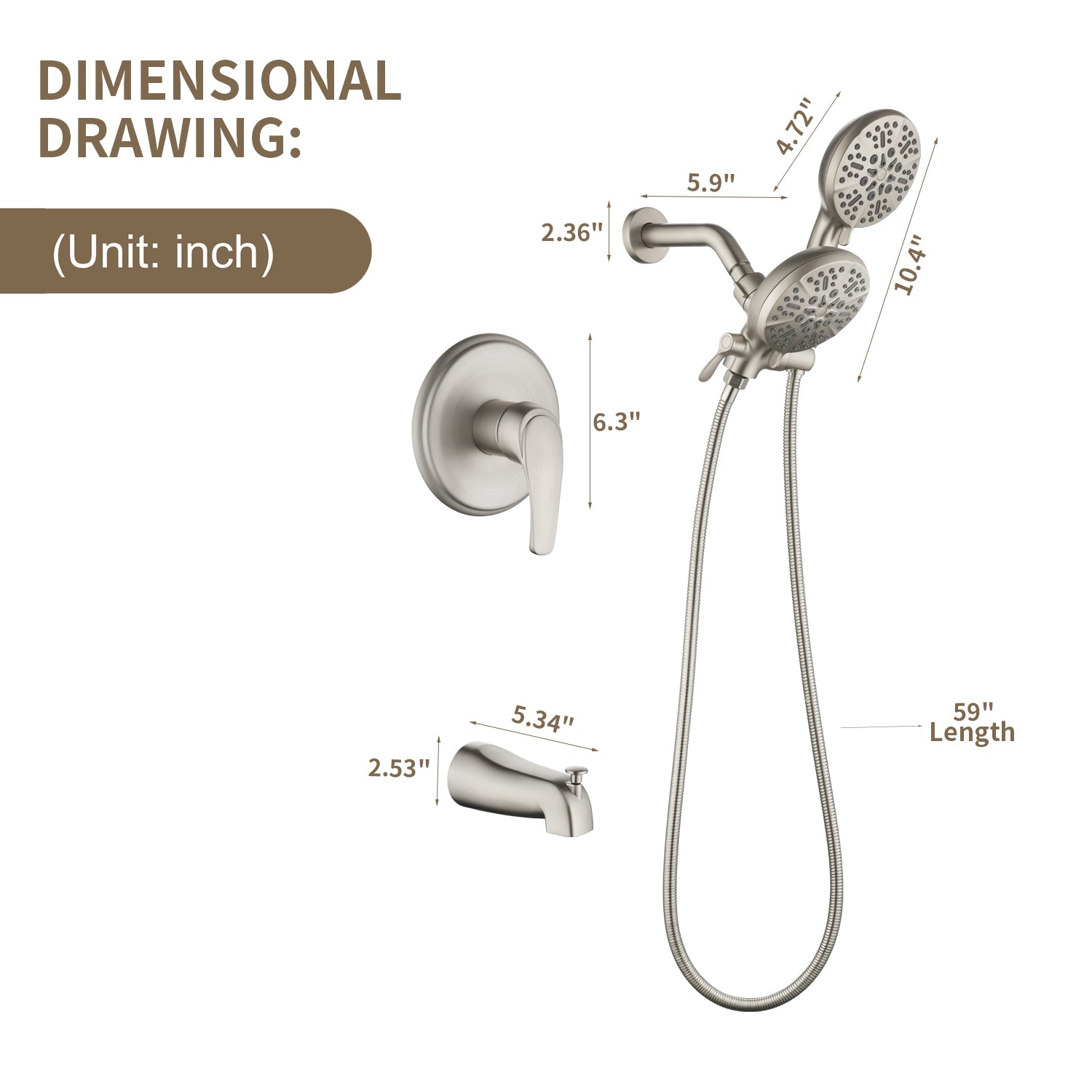 Pressure Balanced Tub and Shower Faucet with Rough-in Valve