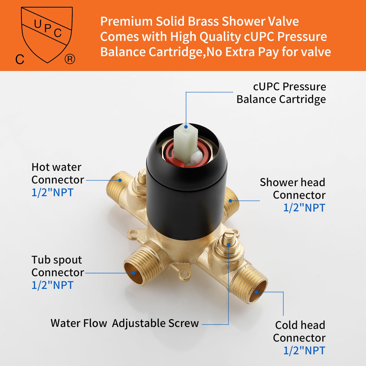 6-in Square ABS Square Top Spray Shower with Bathtub Faucet
