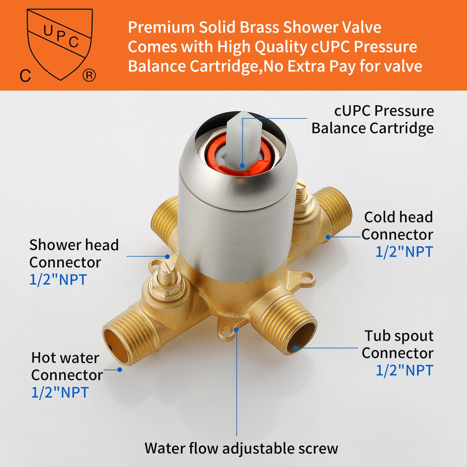 6-in Square ABS Square Top Spray Shower with Bathtub Faucet