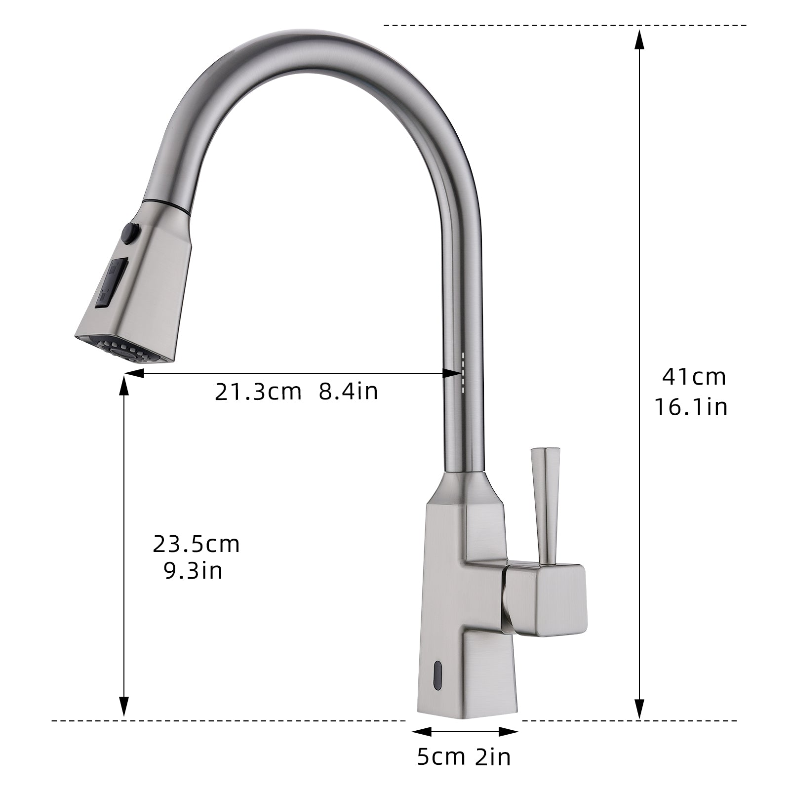 Single Handle Touchless Gooseneck Pull Down Sprayer Kitchen Faucet and Handles