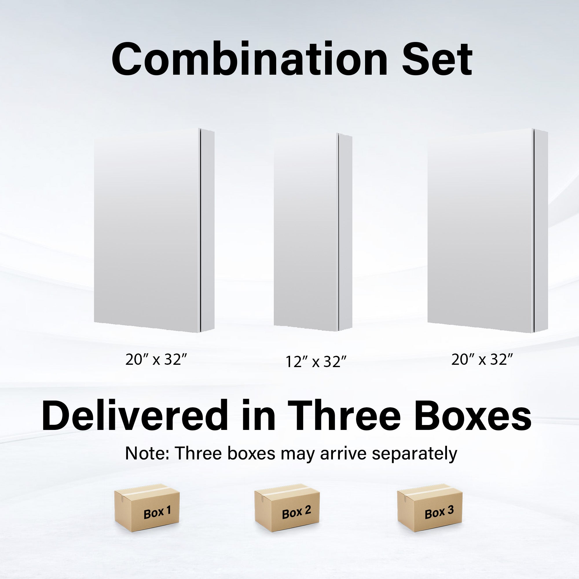 52 in.×32 in.H Copper-Free Mirror Medicine Cabinet with Soft-Close Blum® Hinges and 3 Doors