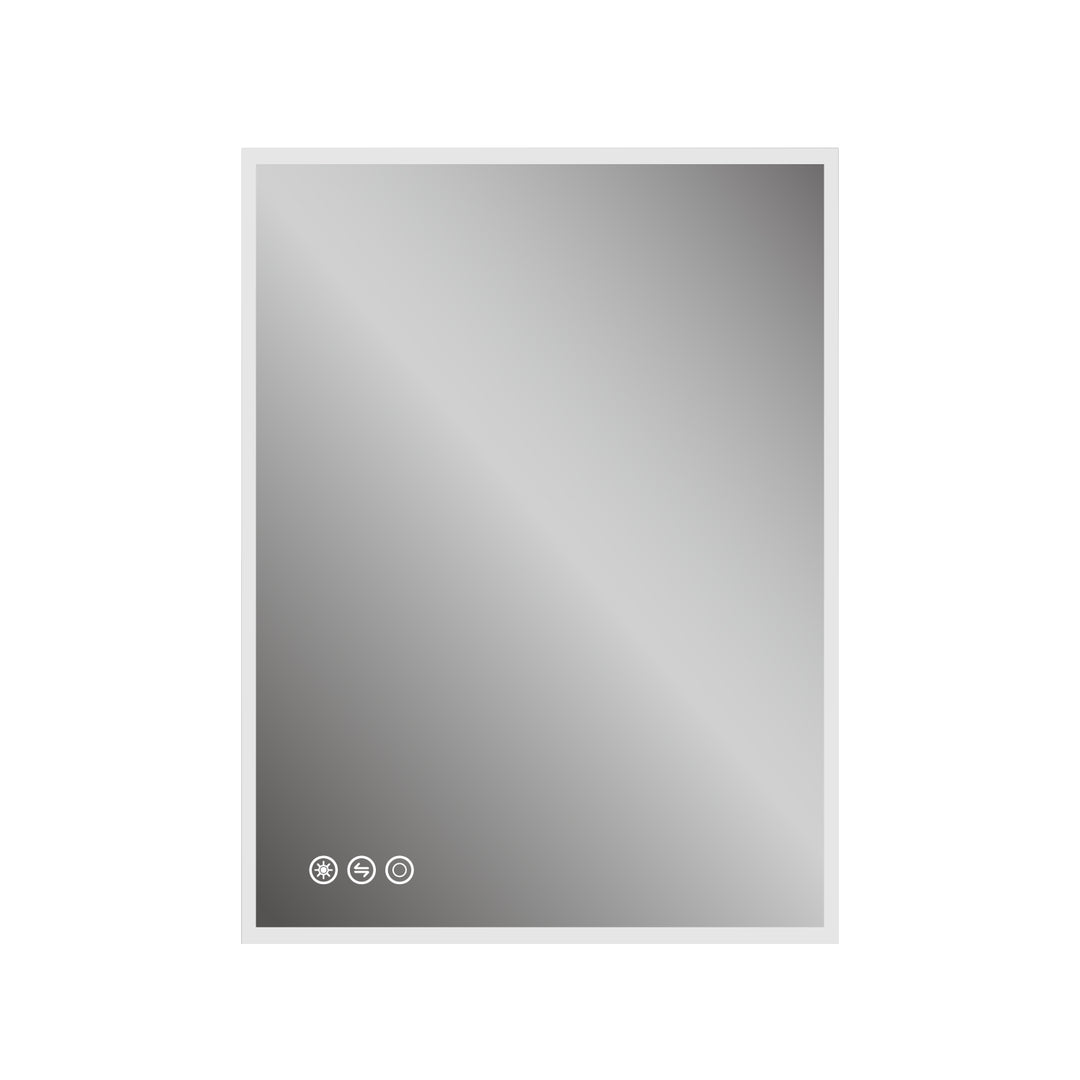 48 in. W x 36 in. H Frameless LED Single Bathroom Vanity Mirror in Polished Crystal