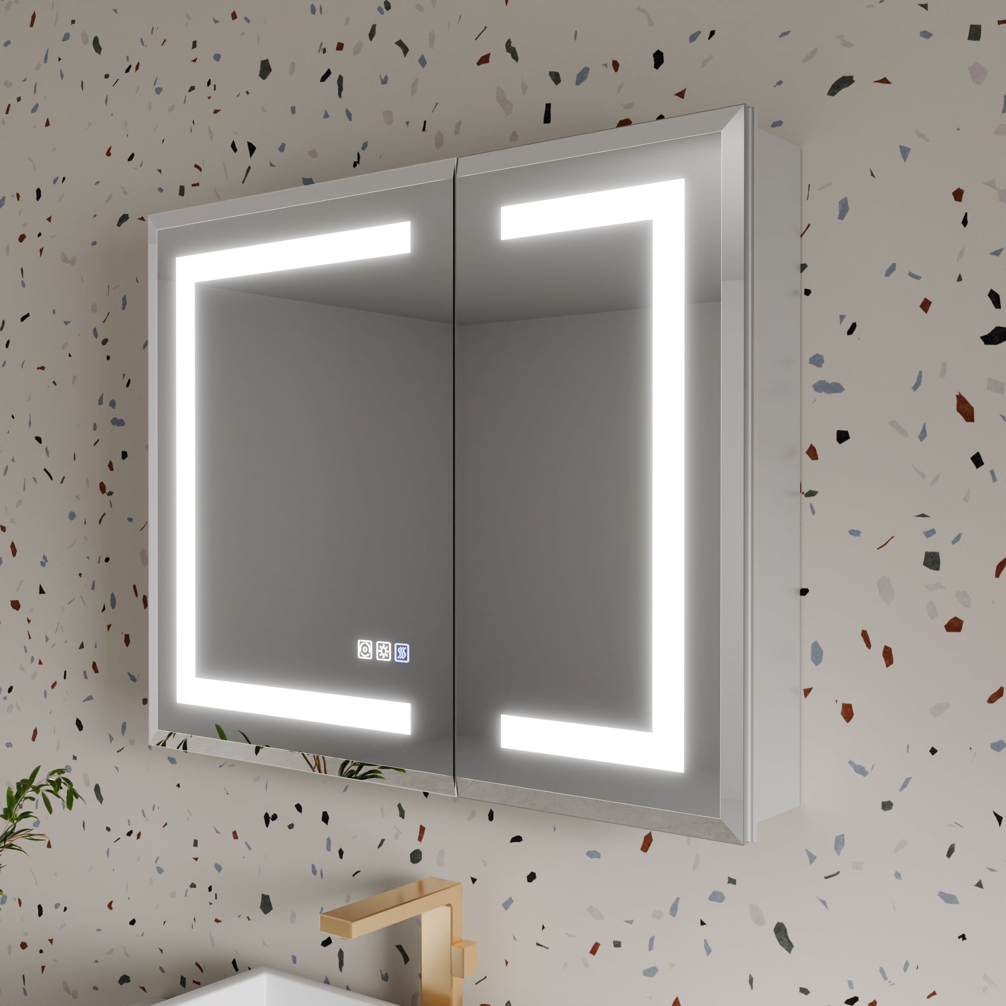 30 in. x 24 in. Aluminum Beveled Edge LED Medicine Cabinet, Recessed/Surface Mount