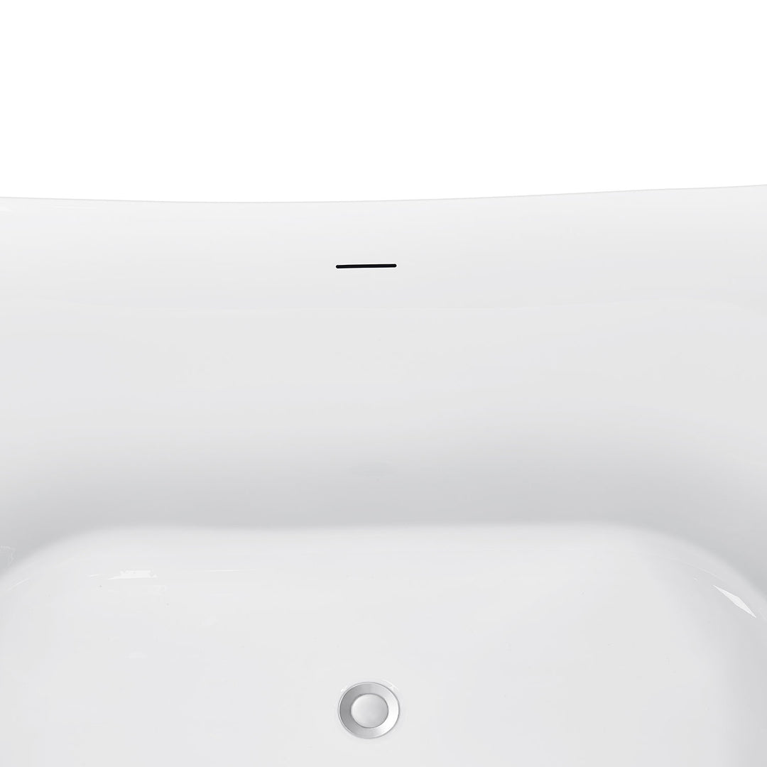 67" Acrylic Double Slipper Freestanding Flatbottom Non-Whirlpool Bathtub in White