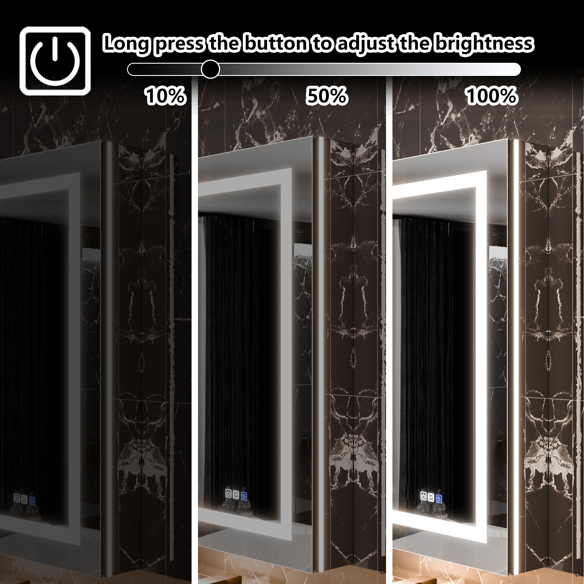 WELLFOR 48 in. x 36 in. Recessed/Surface Mount Right Medicine Cabinet with 5X Magnifier Mirror and Night Light