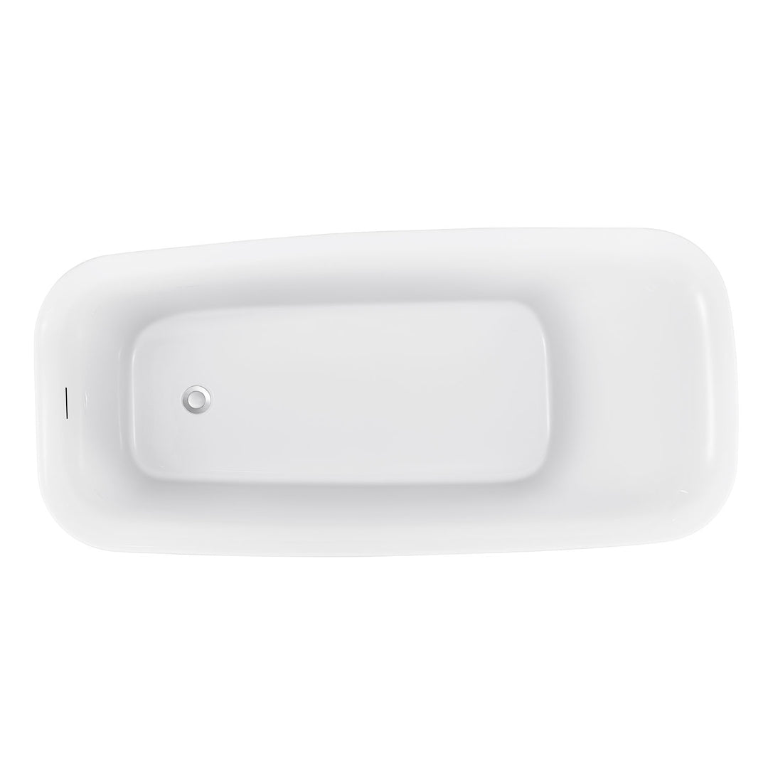 28-in W White Acrylic Freestanding Contemporary Soaking Bathtub