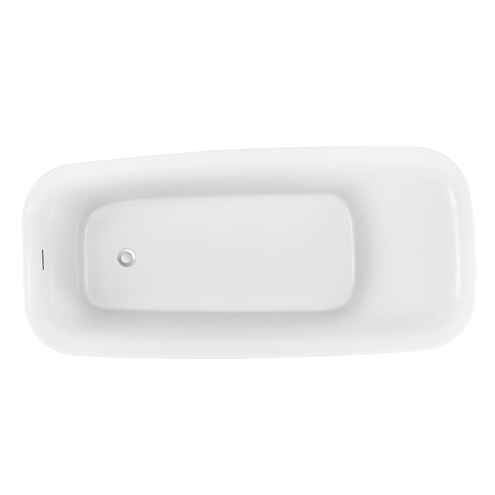 28-in W White Acrylic Freestanding Contemporary Soaking Bathtub