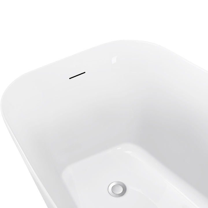 28-in W White Acrylic Freestanding Contemporary Soaking Bathtub