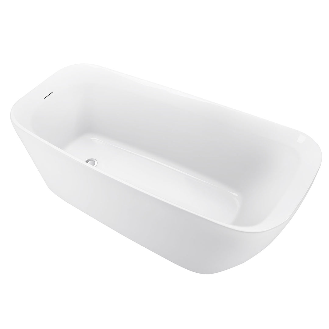 28-in W White Acrylic Freestanding Contemporary Soaking Bathtub