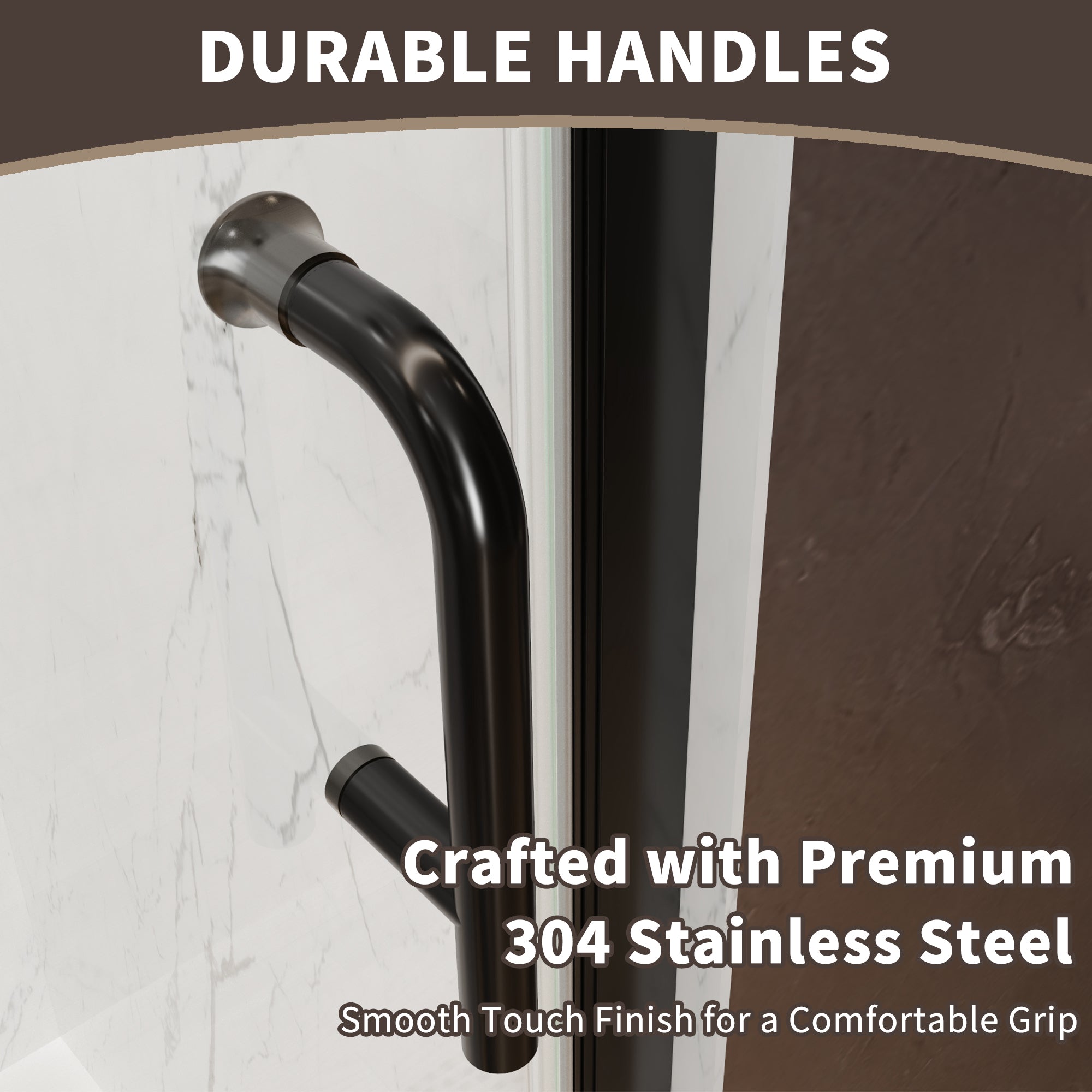 32-34 in. W x 72 in. H Semi-Frameless Pivot Shower Door with 1/4 in SGCC Tempered Glass, Reversible Installation, Matte Black