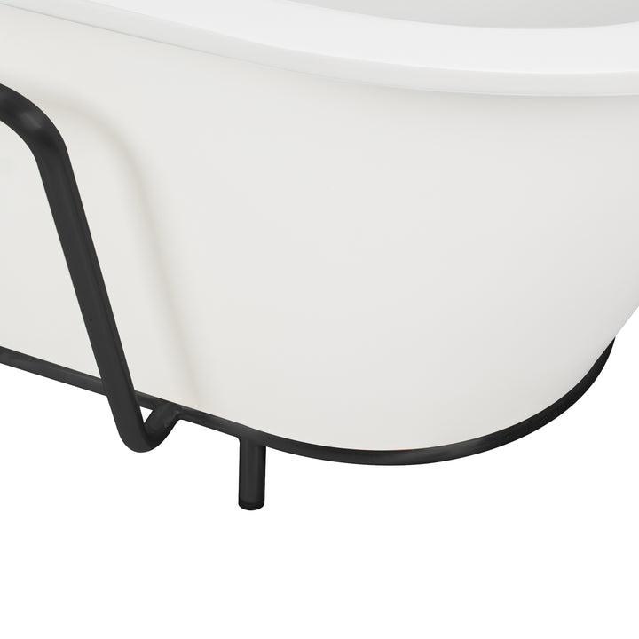71" Freestanding Artificial Stone Solid Surface Bathtub in Matte White