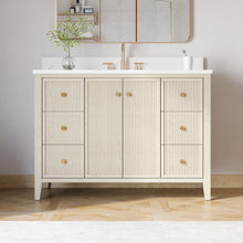 48" ASH Bathroom Vanity with Single Undermount Sink, 6 Dovetail-constructed Drawers, 2 Soft-Closing Doors