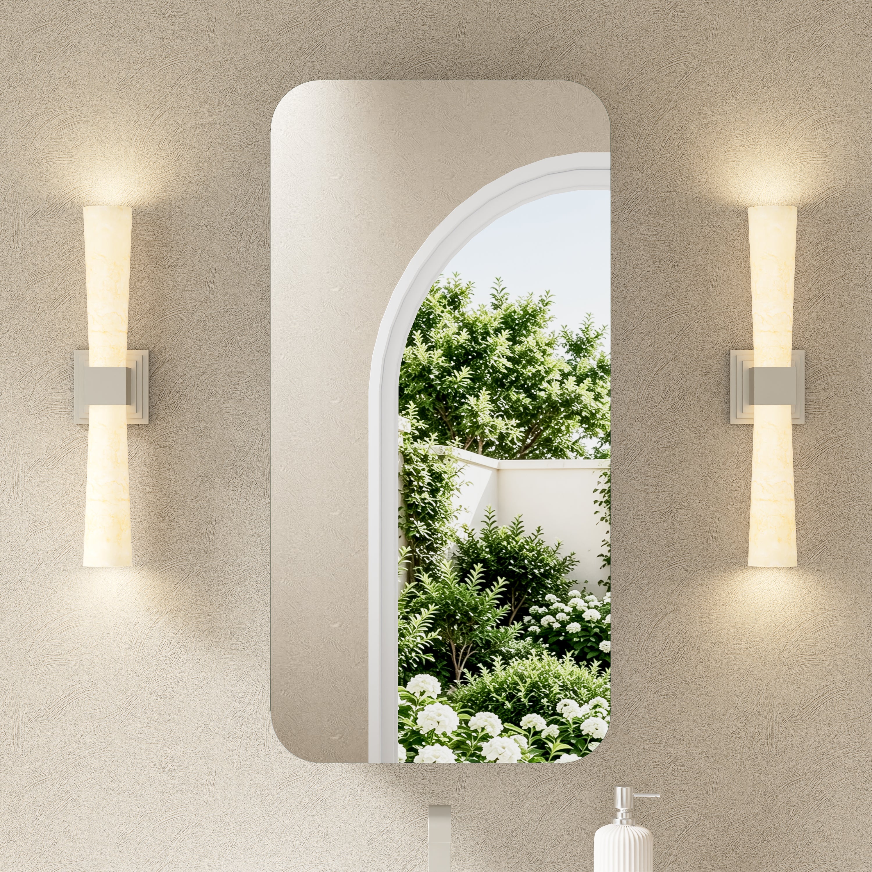 16 in. × 32 in. Aluminum Mirror Medicine Cabinet with Reversible Door Swing, Recessed or Surface Mount, Adjustable Shelves