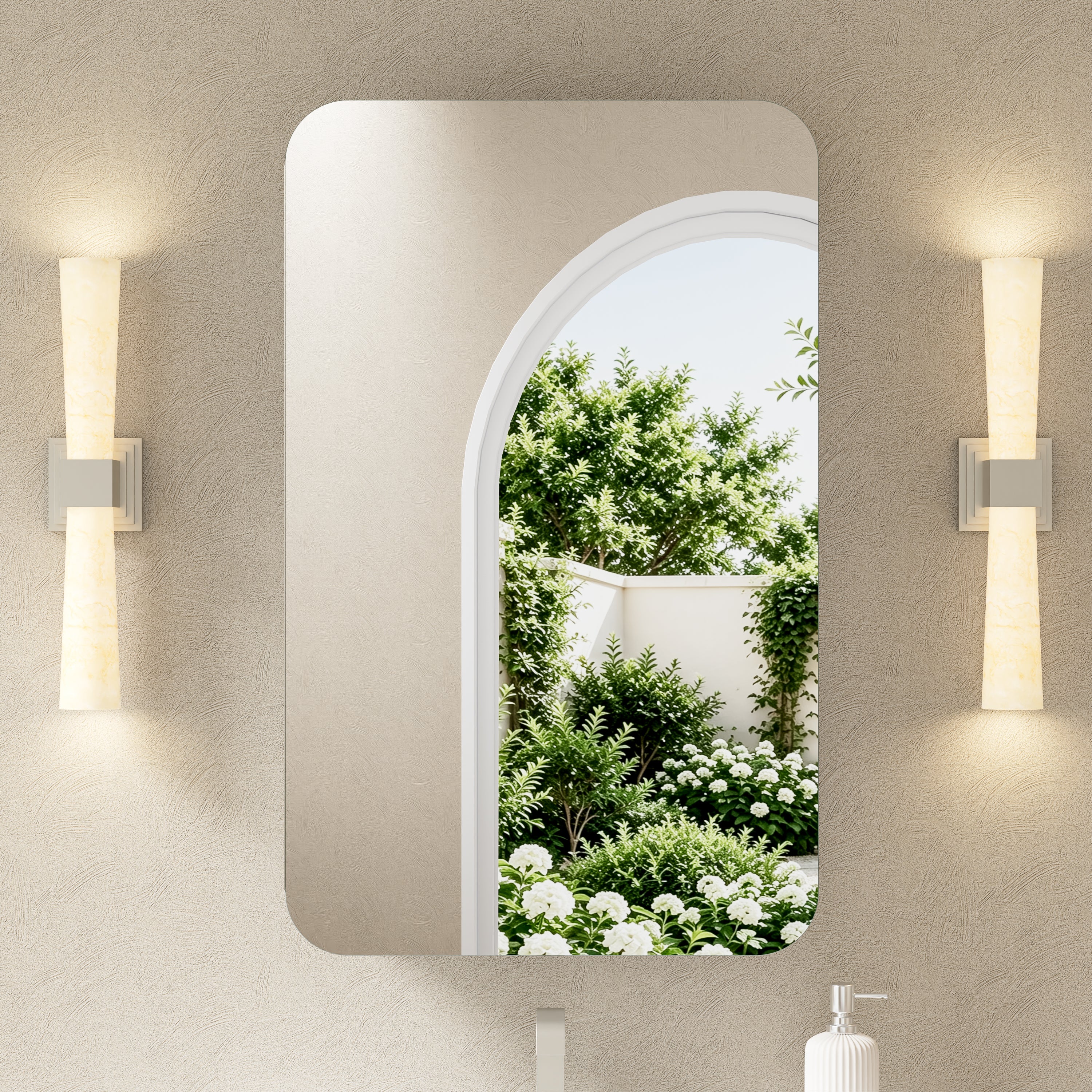 20 in. × 32 in. Aluminum Mirror Medicine Cabinet with Reversible Door Swing, Recessed or Surface Mount, Adjustable Shelves