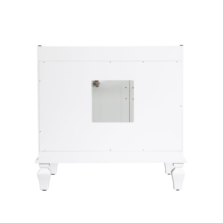 36 in. Titanium Grey Freestanding Solid Wood Bathroom Vanity Storage Organizer with Carrara White Quartz Countertop