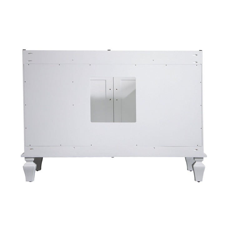 48" White Single Sink Freestanding Solid Wood Bathroom Vanity Storage Organizer with Carrara White Quartz Countertop