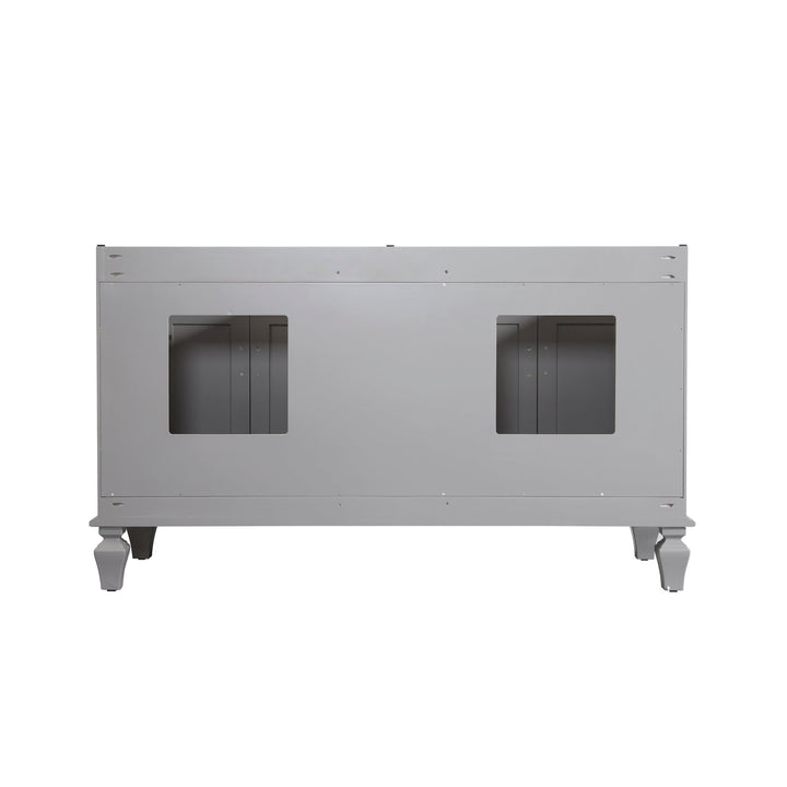 60" Titanium Grey Freestanding Solid Wood Bathroom Vanity Storage Organizer with Carrara White Quartz Countertop