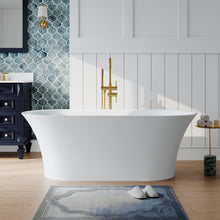 67" Acrylic Freestanding Bathtub Contemporary 71GAL Soaking Tub in Glossy White