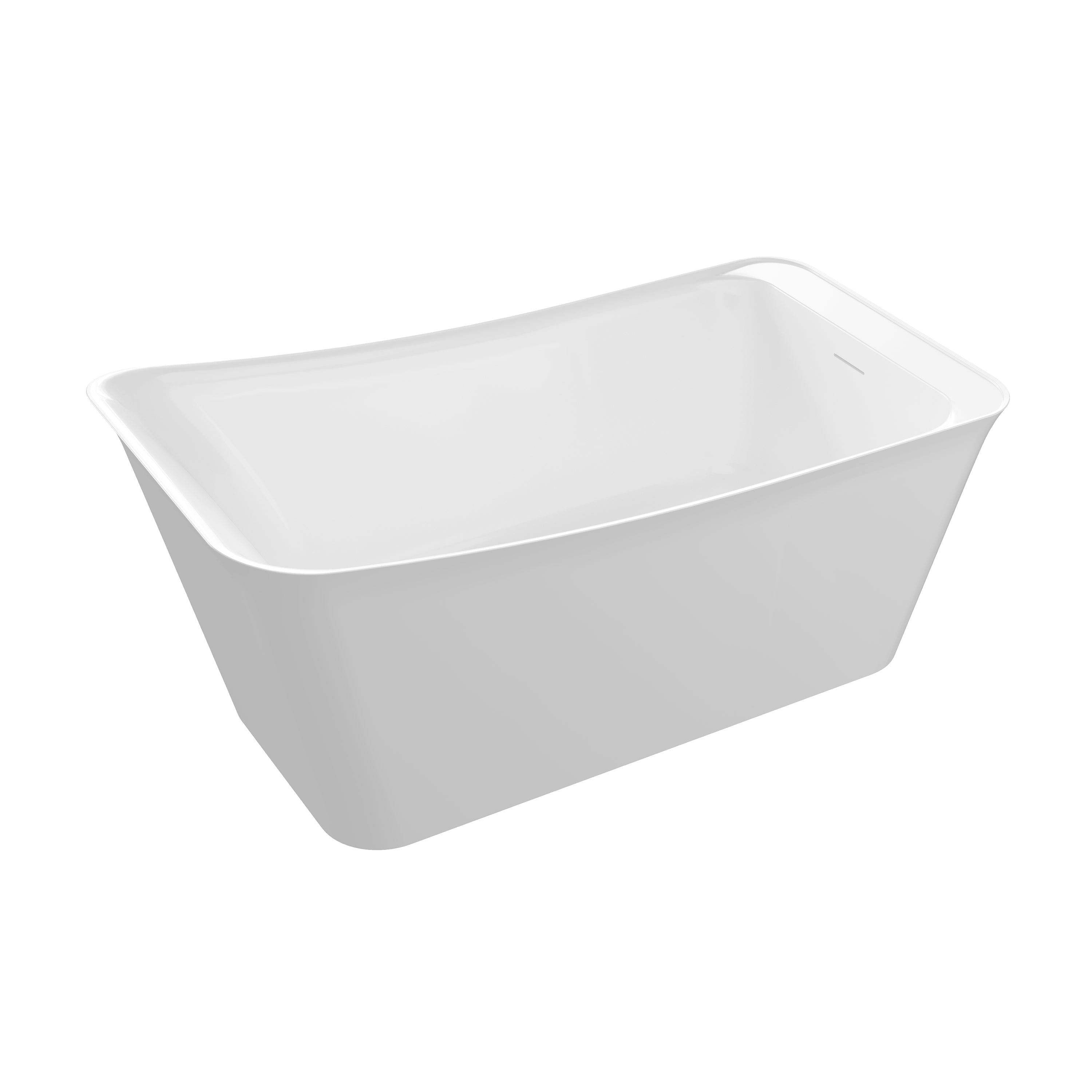 64" Freestanding Acrylic Soaking Bathtub with Ergonomic Design, Integrated Slotted Overflow & Pop-Up Drain