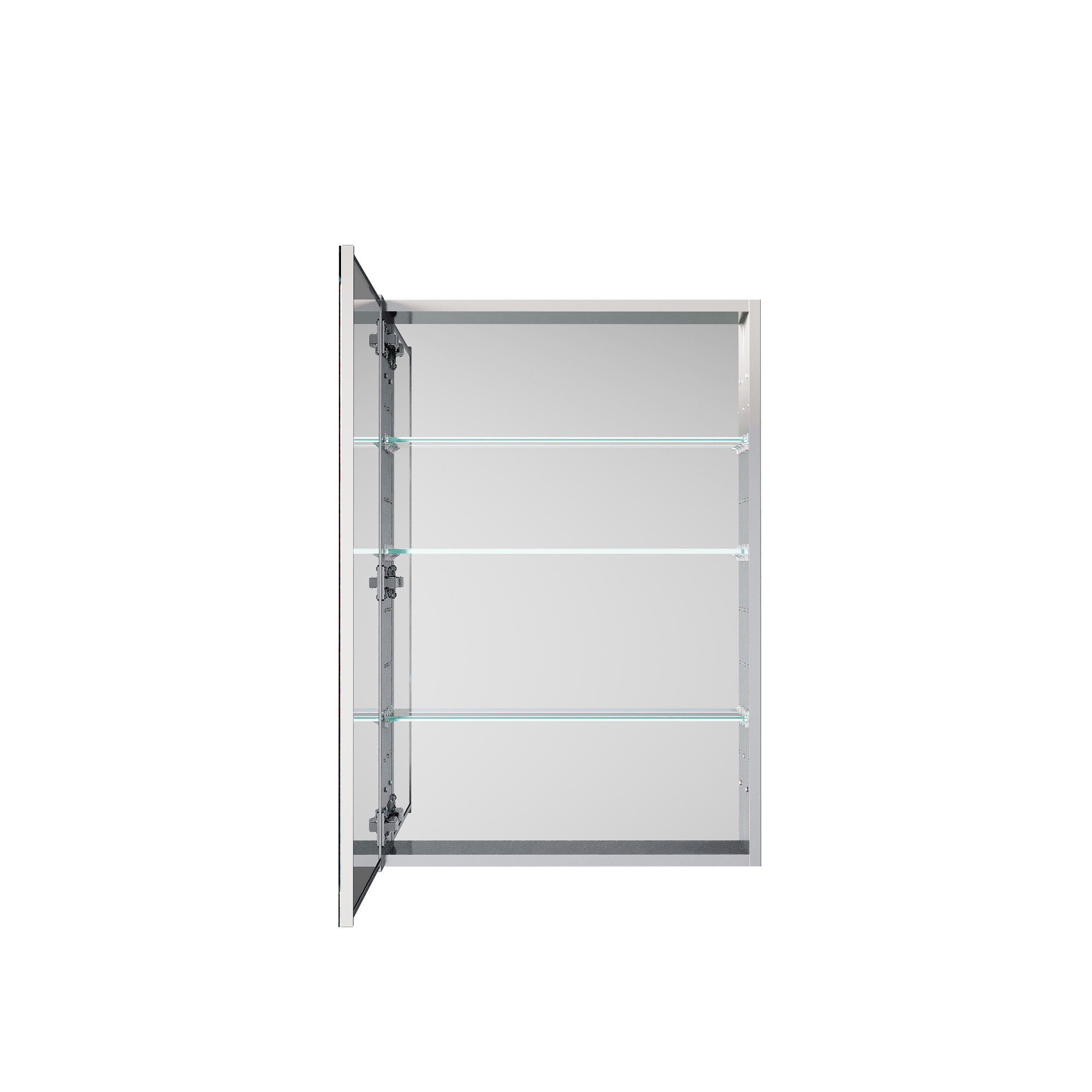 24 in. ×36 in. Copper-Free Tri-Views Mirror Medicine Cabinet, Recessed/Surface Mount and Left Swing Door