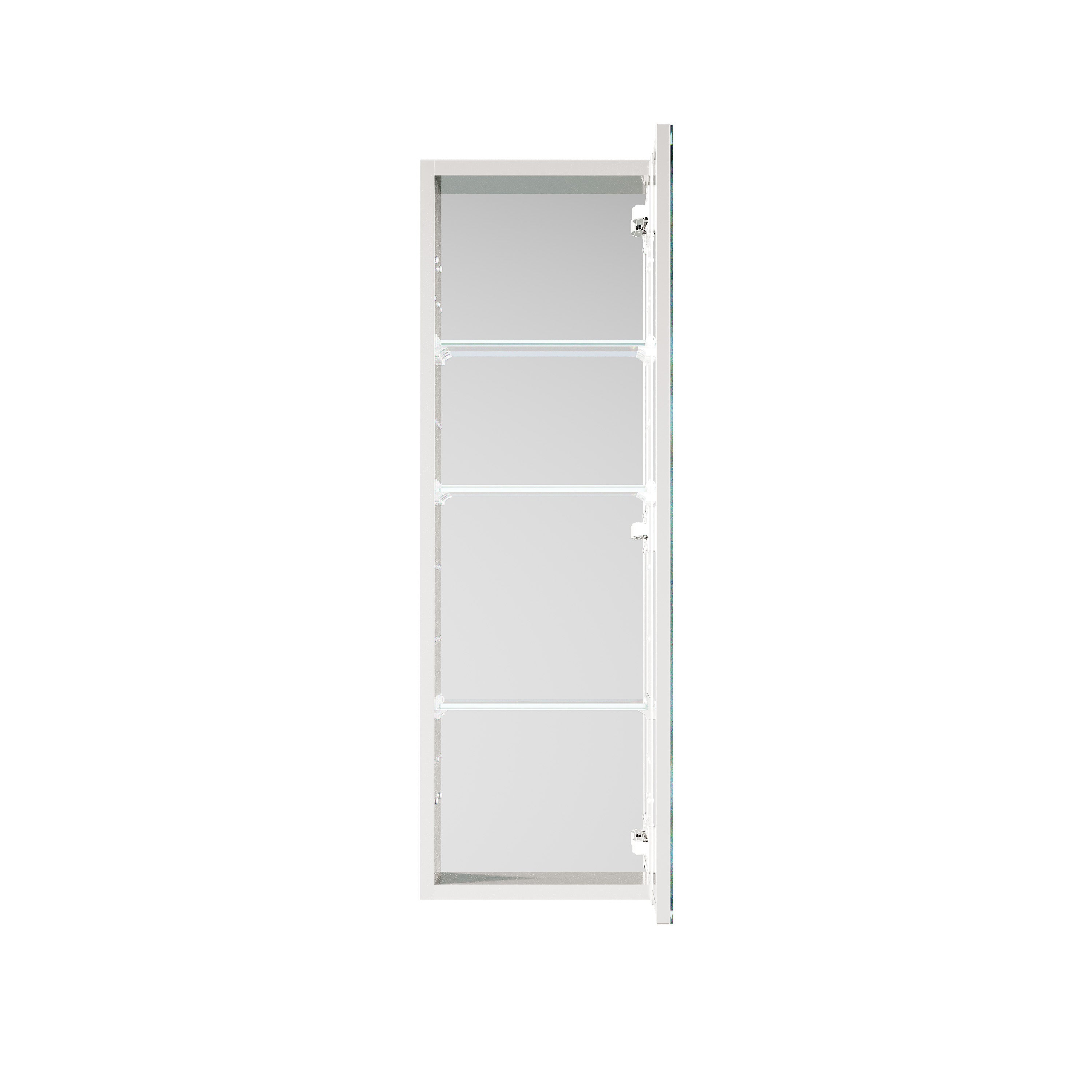 12 in. ×36 in. Copper-Free Tri-Views Mirror Medicine Cabinet, Recessed/Surface Mount and Right Swing Door