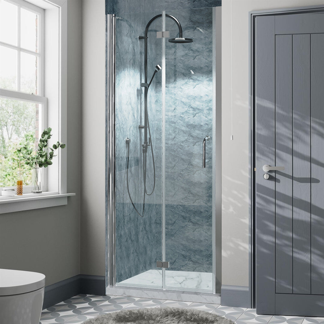 32" W x 72" H Semi-Frameless Hinged Bi-Fold Shower Door in Chrome