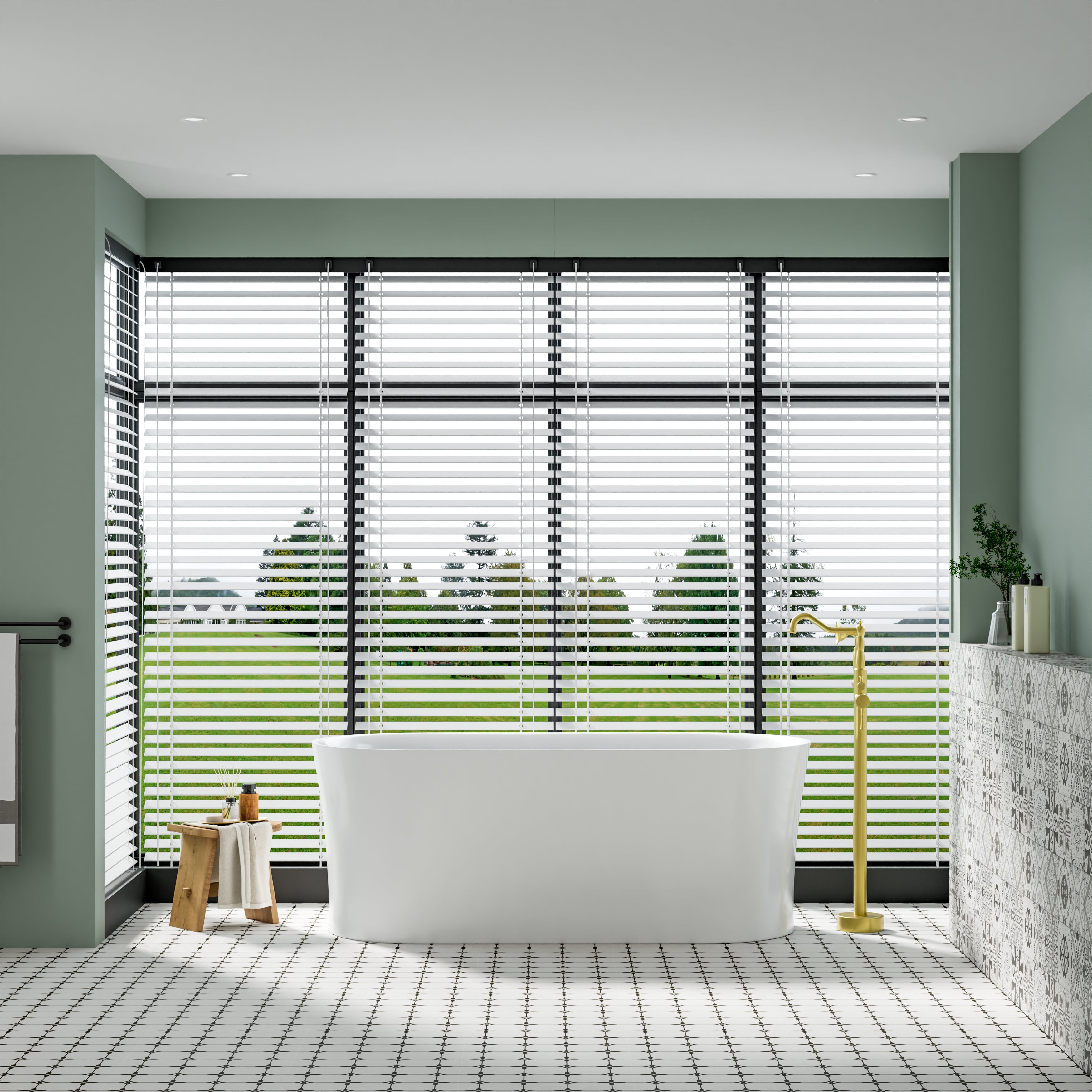 67" Acrylic Freestanding Soaking Bathtub in White with Overflow and Drain