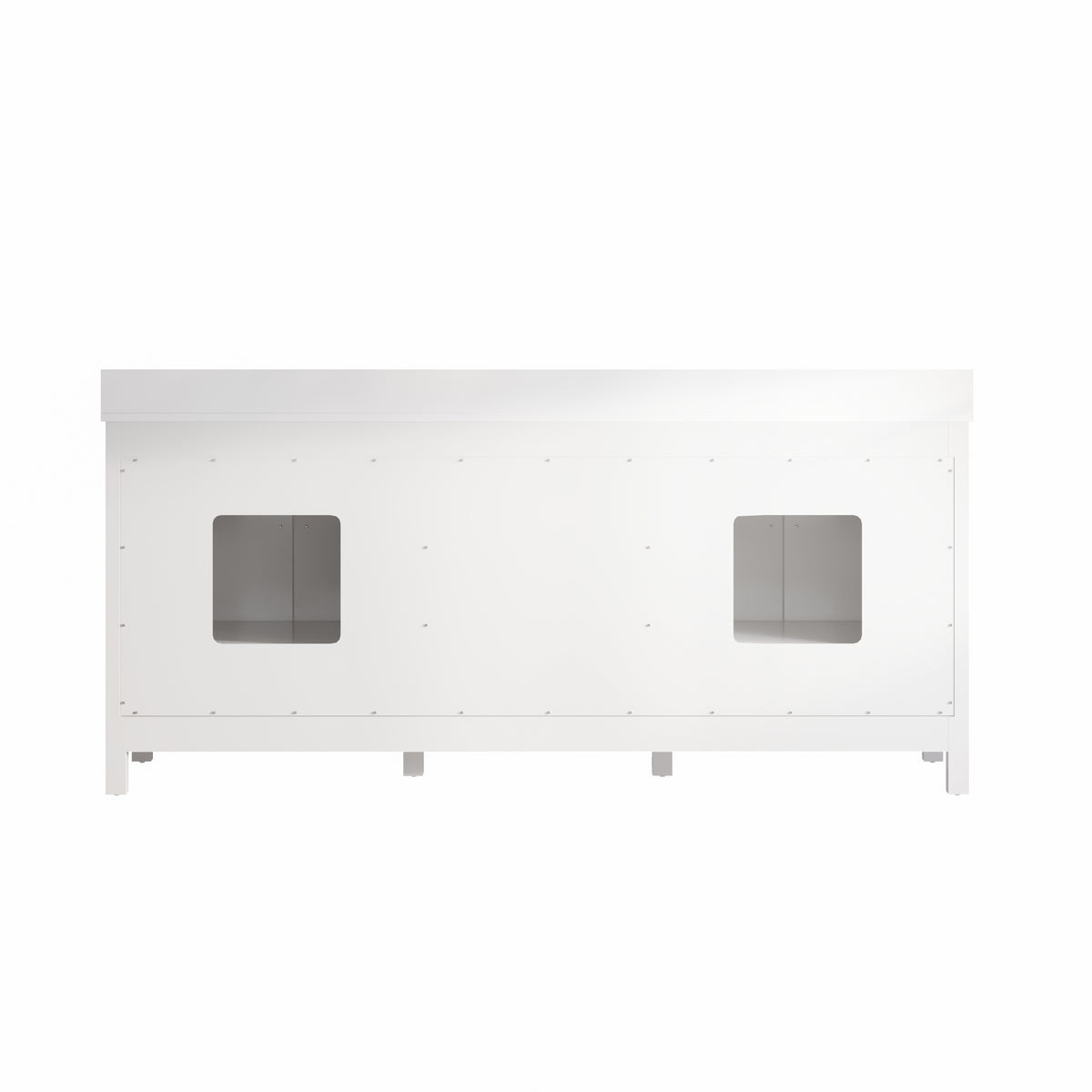 80 Inch Freestanding Solid Wood Bathroom Vanity with Pure White Quartz Countertop, 4 Soft-Close Doors & 5 Dovetail Drawers, White